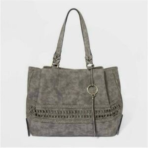 VR NYC Charcoal Gray Oversized Tote Bag Shoulder Bag NWT